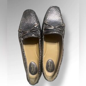 CLARK’S Artisan Dunbar Racer Boat Shoes Gold Drivers Flats Loafers Leather 8.5 M